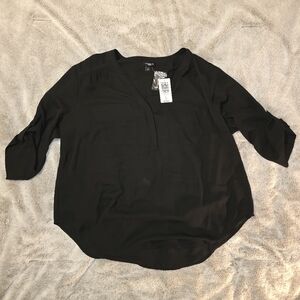 Torrid Black V-Neck Blouse